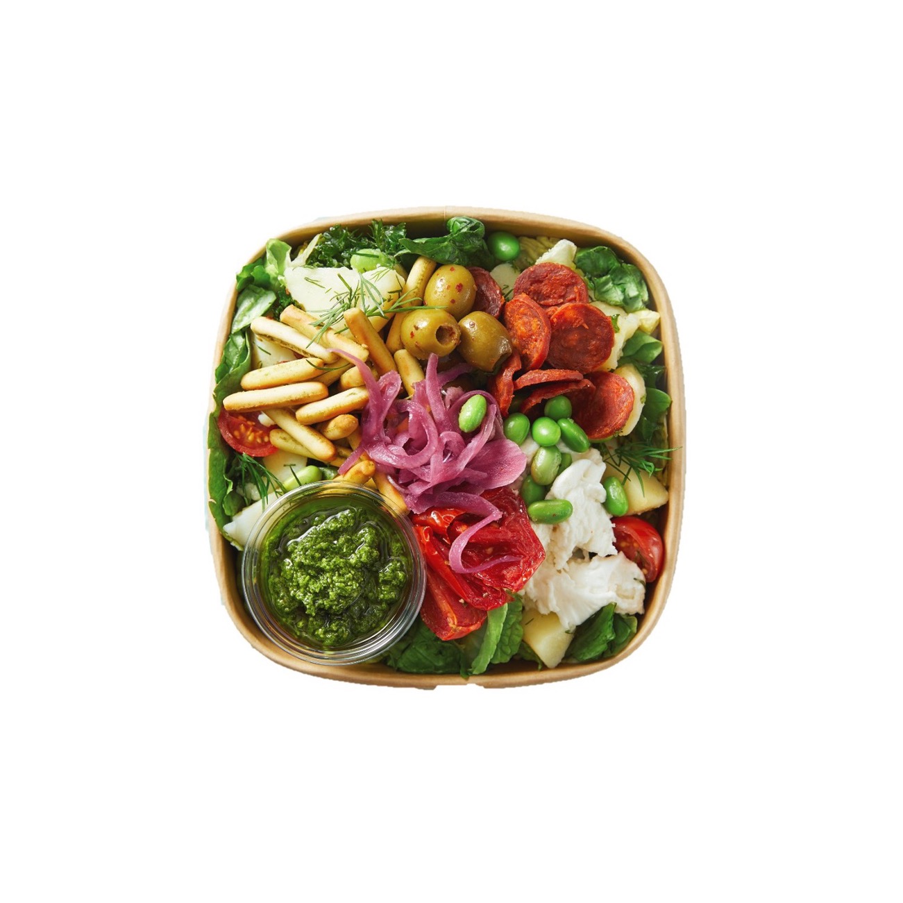 Salat - Stekt Chorizo med Mozzarella og Marinerte Oliven - 450 gram - Lille Persille