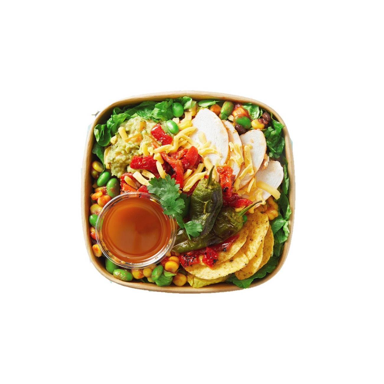 Salat - Chipotle Kylling med Pimientos de Padron og Cheddar - 450 gram - Lille Persille