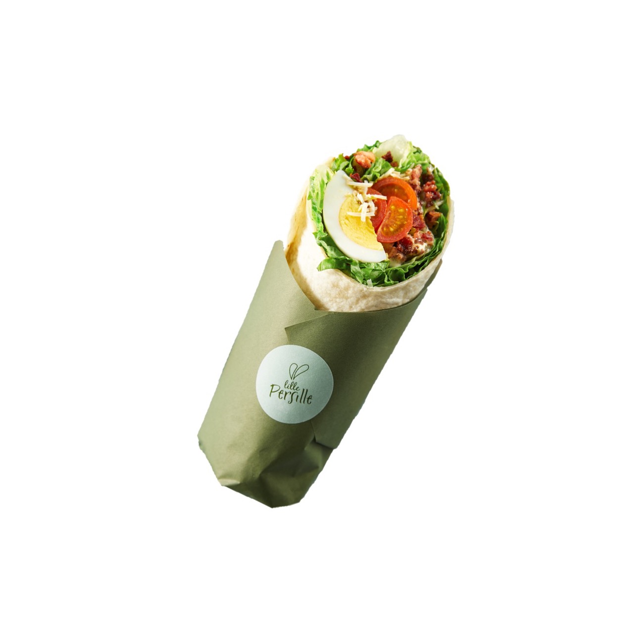 Wrap Sprøstekt bacon, parmesan og egg - Lille Persille