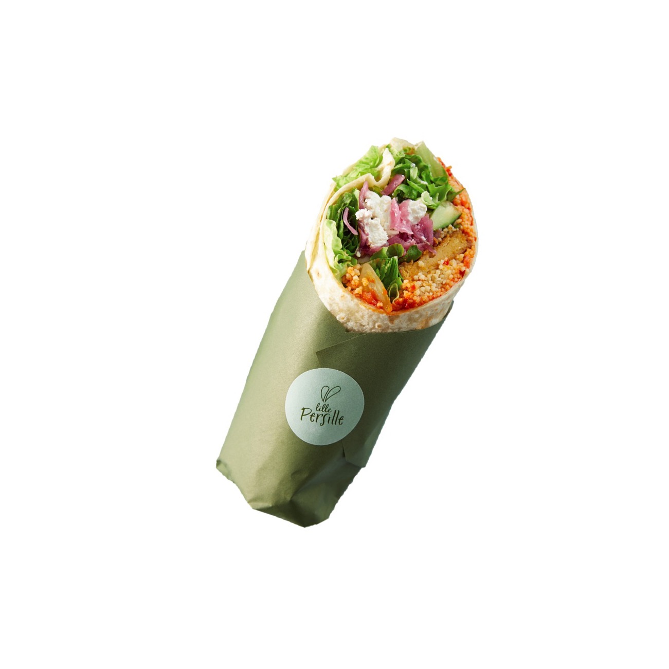 Wrap Falafler, feta og syltet rødløk - Lille Persille