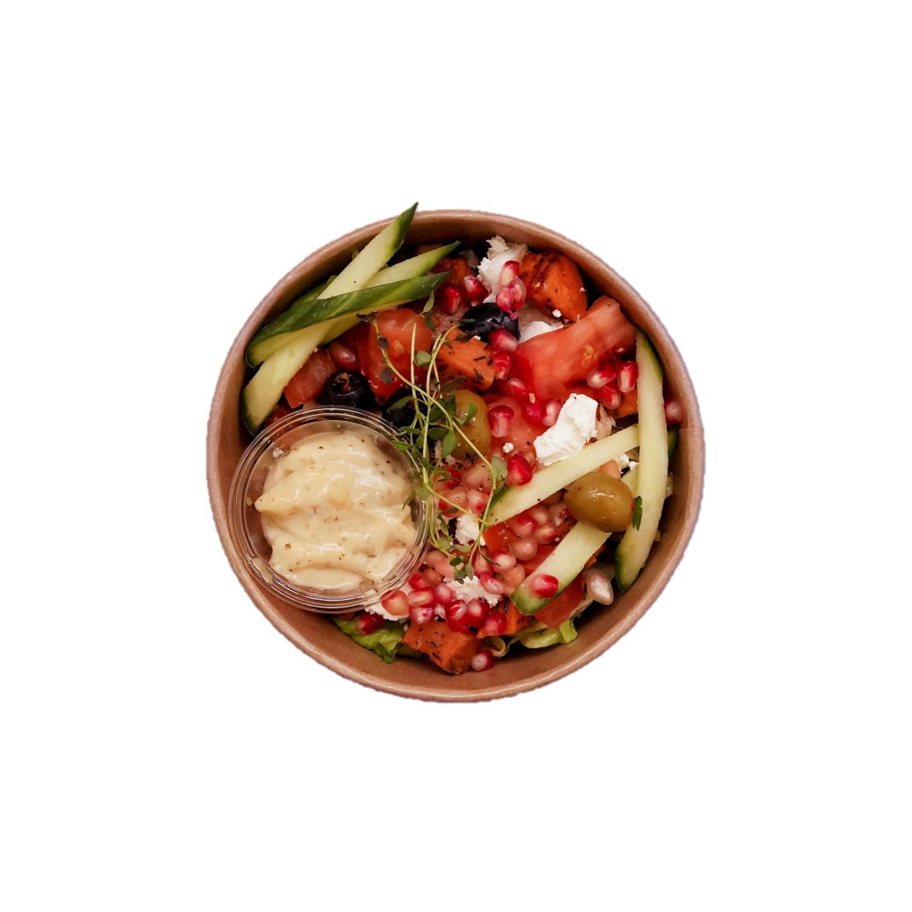 Mini salat - Bakt Søtpotet med Feta og Marinert Oliven  - 300 gram - Lille Persille