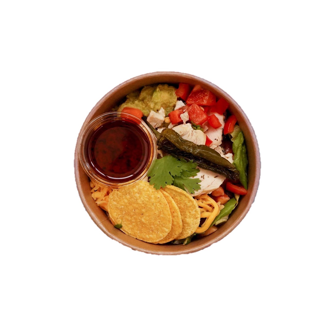 Mini salat - Chipotle Kylling med Pimientos de Padron og Cheddar - 300 gram - Lille Persille