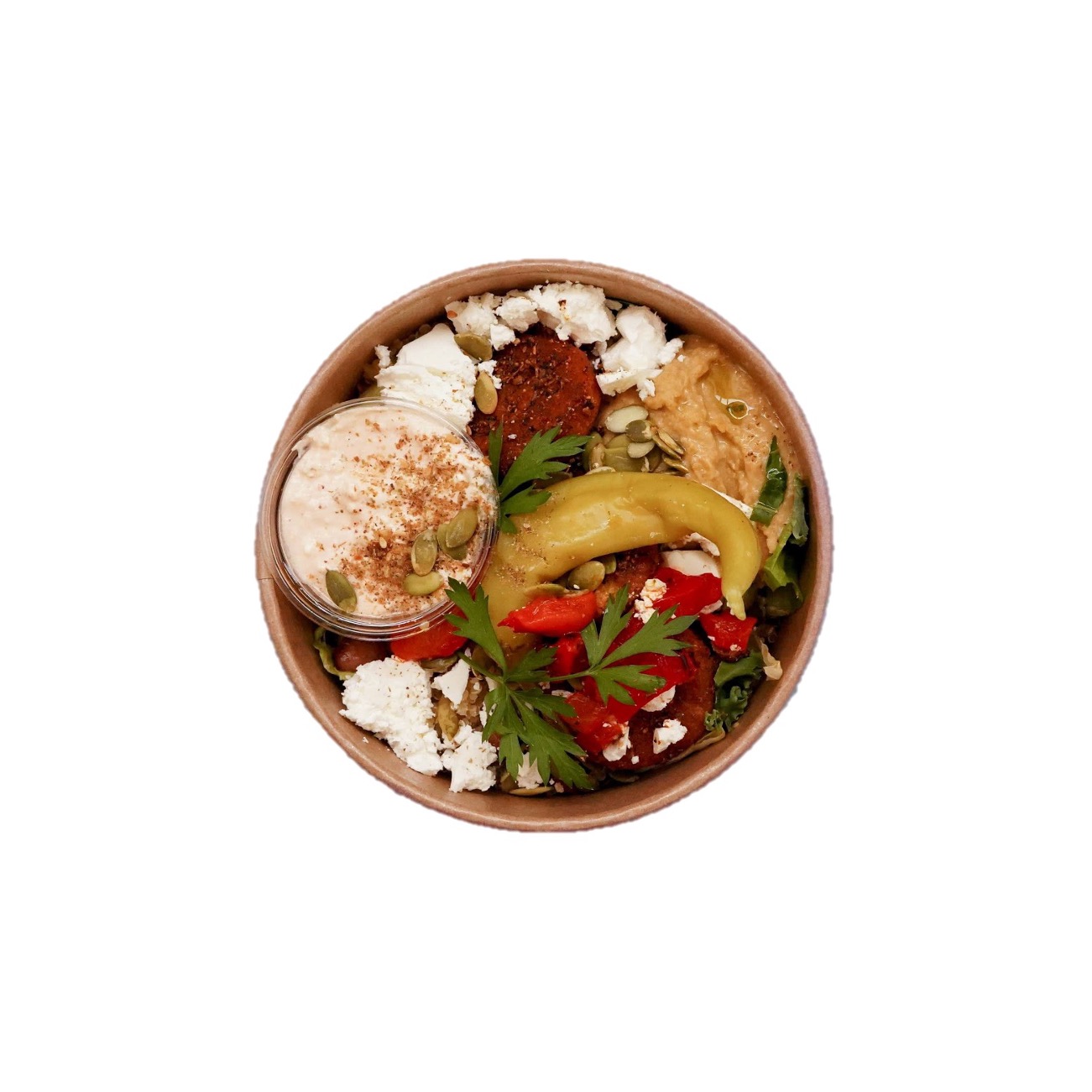 Mini salat - Falafler med Hummus og Feta - 300 gram - Lille Persille