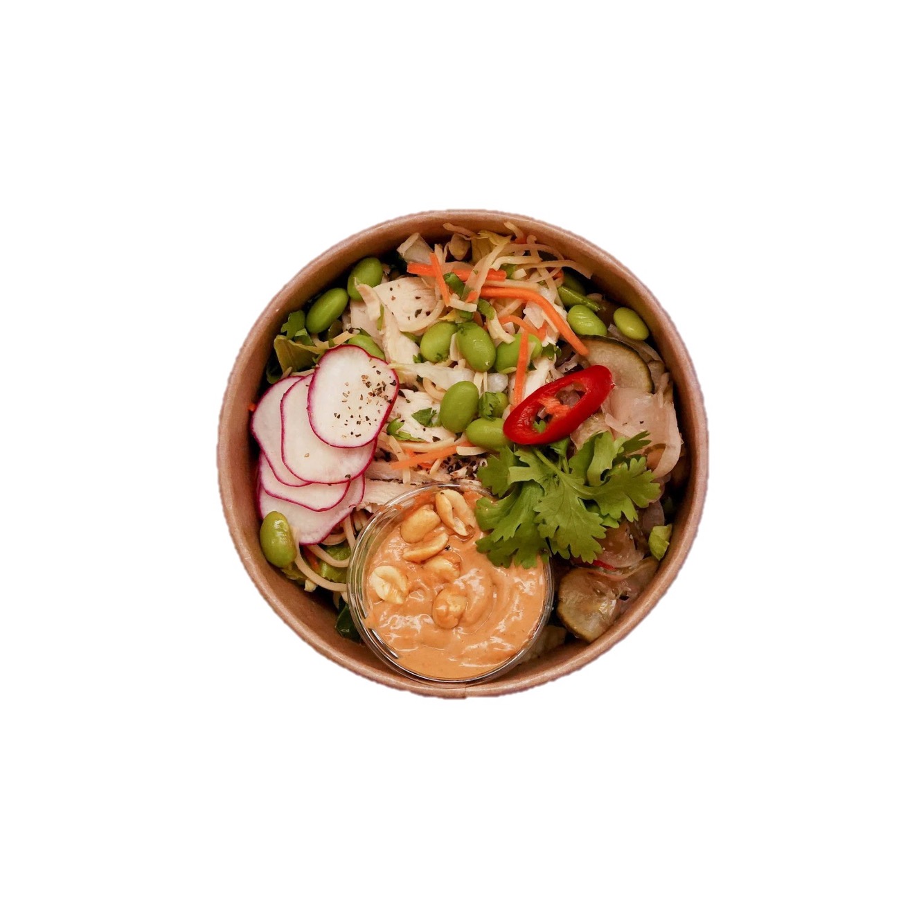 Mini salat - Kylling Satay og Thaiagurker - 300 gram - Lille Persille