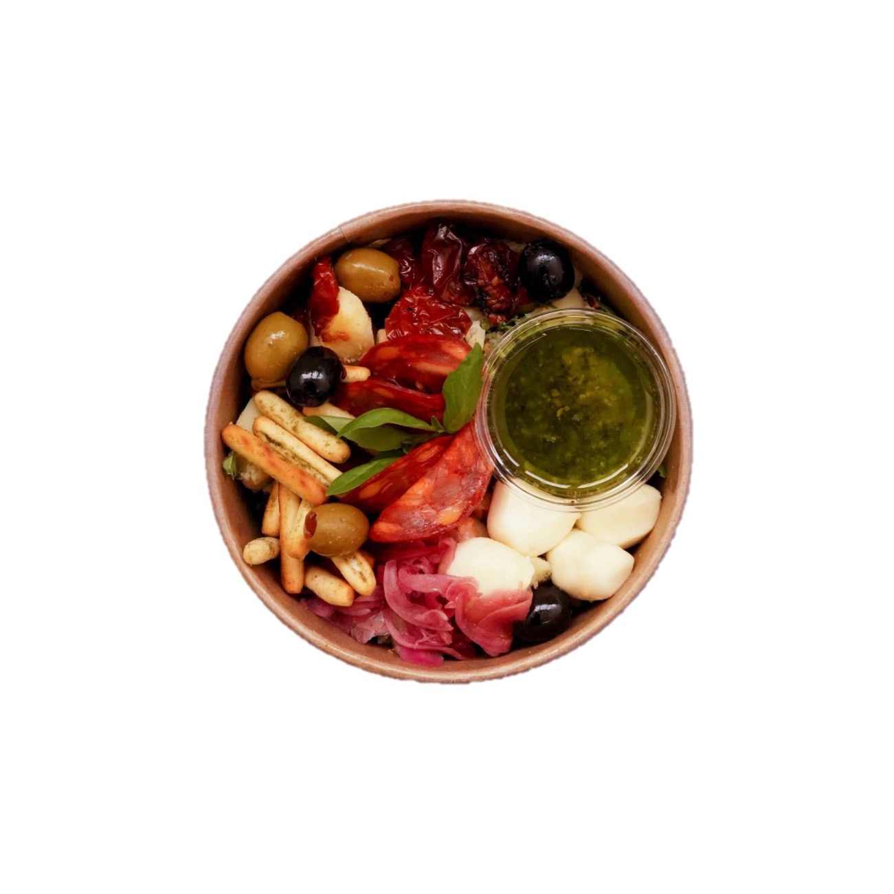 Mini salat- Stekt Chorizo med Mozzarella og Marinerte Oliven - 300 gram - Lille Persille