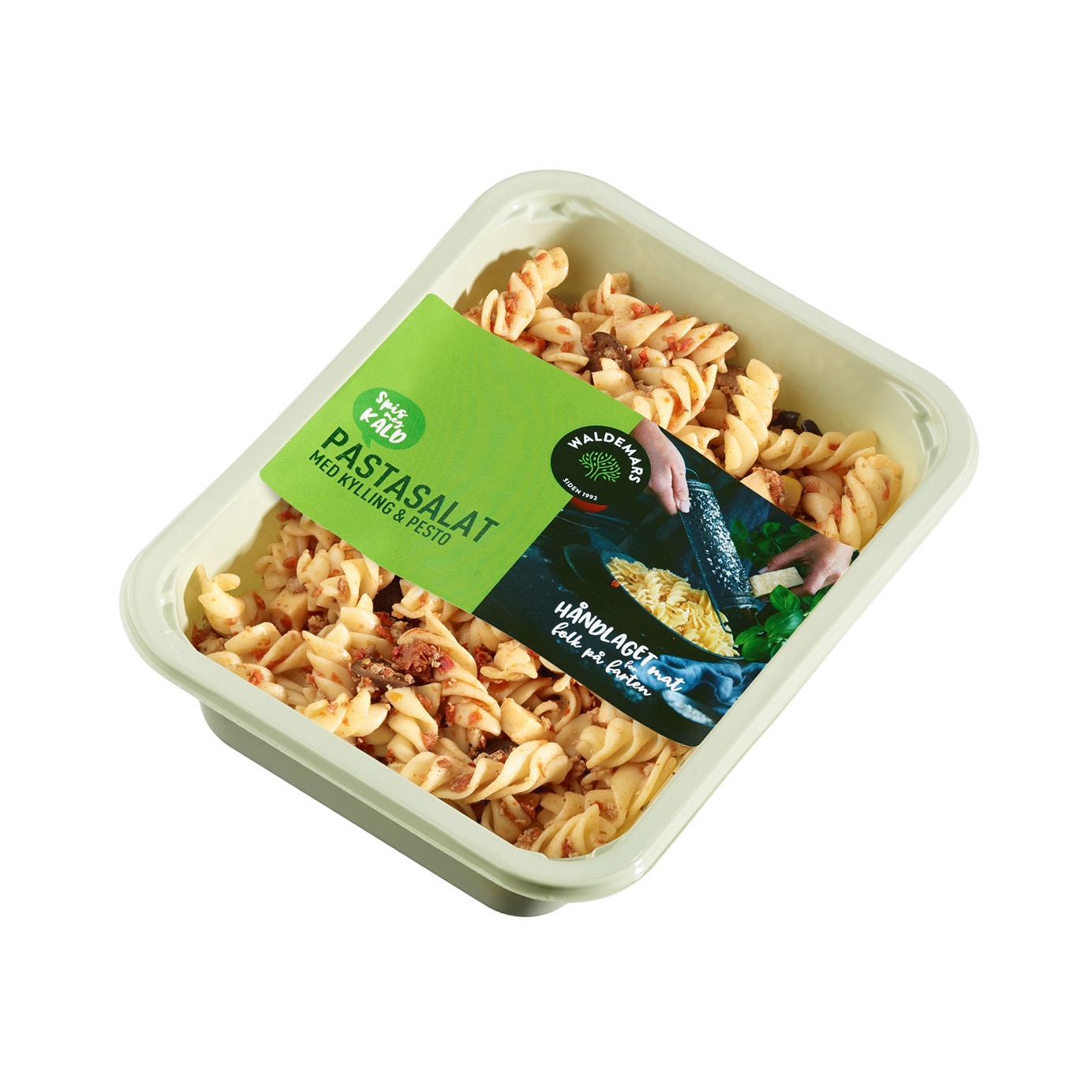Pastasalat med kylling og pesto - Like god kald som varm - Waldemars
