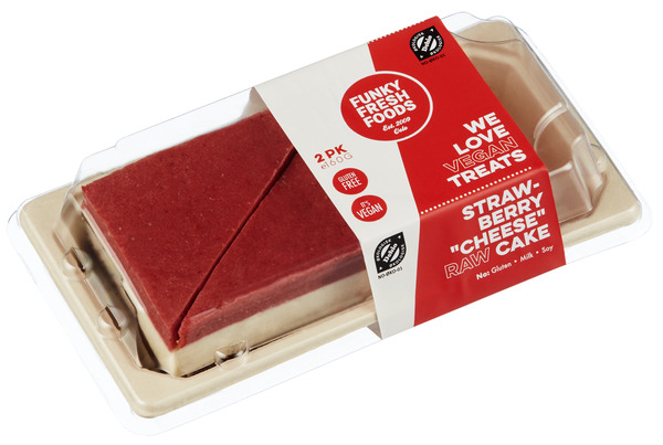 Raw Strawberry Cheese Cake 2PK - Funky Fresh Foods  (Økologisk, Vegansk, Glutenfritt, Melkefritt og Soyafritt)