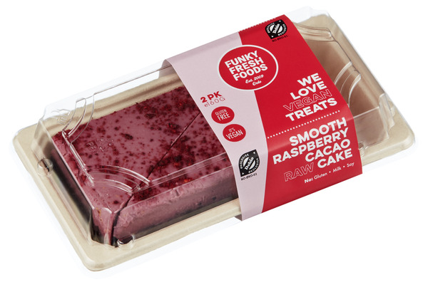 Raw Raspberry Cake 2PK - Funky Fresh Foods  (Økologisk, Vegansk, Glutenfritt, Melkefritt og Soyafritt)