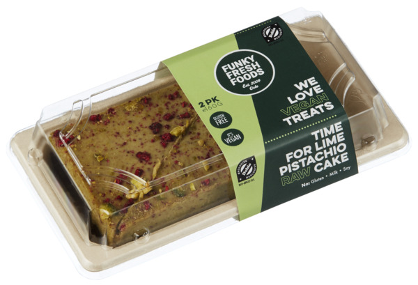Raw Pistachio Lime Cake 2PK - Funky Fresh Foods  (Økologisk, Vegansk, Glutenfritt, Melkefritt og Soyafritt)